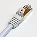 Tera Grand - Premium CAT7 Double Shielded 10 Gigabit 600MHz Ethernet Patch Cable for Modem Router LAN Network, Gold Plated Shielded RJ45 Connectors, 3 ft White, 2-Pack