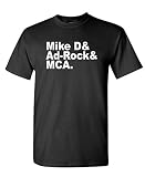 Mike D & AD-Rock & MCA - Rap Names - Mens Cotton T-Shirt, L, Black