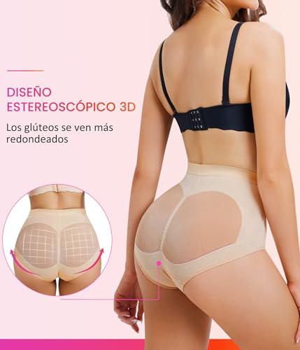 Eleady 2 Piezas Ropa Interior Mujer Suave Transpirable Calzones de Mujer Cintura Medio Faja Elástico Control de Abdomen Leve Calzones Postparto Cesarea Cobertura Completa