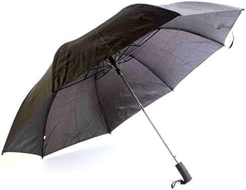 The Weather Station Automatic Umbrella with 56-inch Canopy Coverage and Included Carrying Case, Black, 1-pack