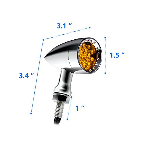 image for Senkauto Yellow CNC Motorcycle Bullet LED Turn Signal Light Blinker In