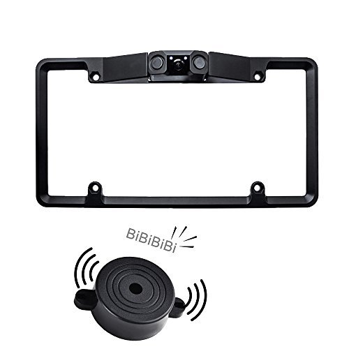 License Plate Frame Camera NoDrill with 2 Radar Sensors BiBi Alarm