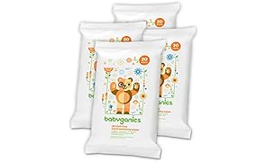 Babyganics Alcohol-Free Hand Sanitizing Wipes, Mandarin, On-The-Go, 20 count reseal pack (Pack of 4), Packaging May Vary