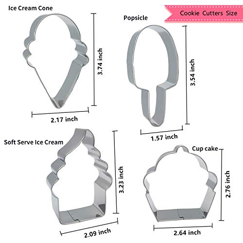 image for Bonropin Ice Cream Cupcake and Sweets Cookie Cutter Set(6 Pieces),Stai
