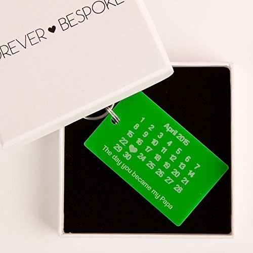 Personalised Papa Grandad Coloured Acrylic Key Ring Green