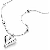 Heart Necklace | Waterproof 18k Gold Plated Heart Necklaces for Women | Silver Heart Necklace | Non Tarnish, PVD coated | Jewelry for Women | Gold Heart Pendant | Everyday Necklace