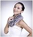 URSFUR Rex Rabbit Full Fur Pull Through Scarf with Pom 24 Inches Multicolor (Light Gray)