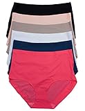 Barbra's 6 Pack Laser Cut High Waist Brief Panties Plus Sizes