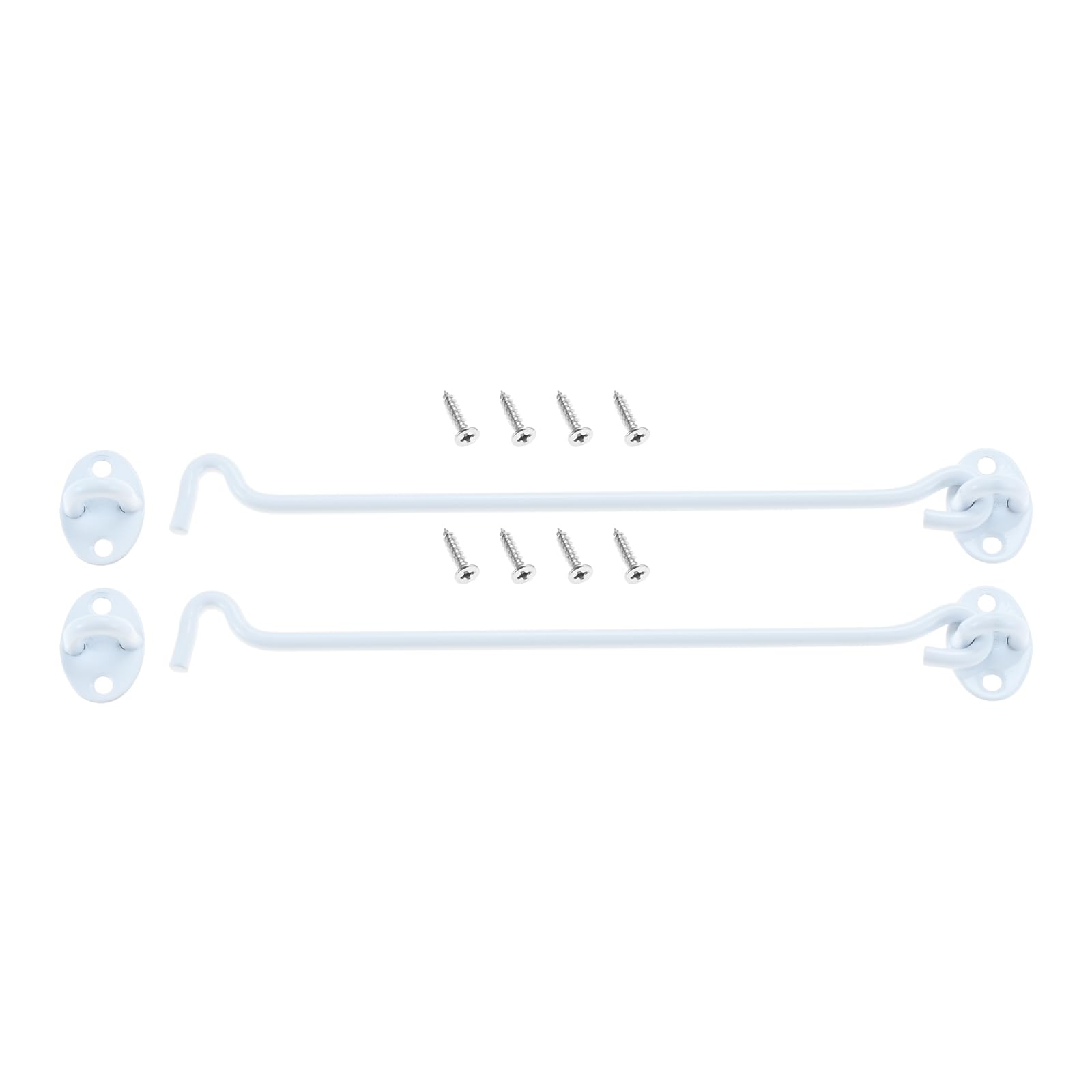 250mm Cabin Hook and Eye Latch Lock Shed Gate Door Catch Silent Holder Stainless Steel White 10inch 2Pcs — image 1