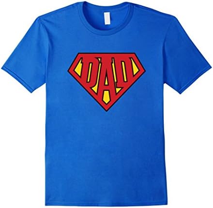 Mens Men's Super Dad Shirt Superhero Dad Father's Day T Shirt Large Royal Blue