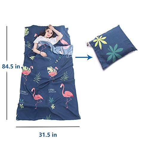 Sleeping Bag Liner and Travel Sheet Dirt-Proof Compact Travel Camping Sleep Sack for Outdoor, Camping, Travelling, Hiking, Hotels, Picnics (Blue, 84.5"31.5") - Thumbnail 4
