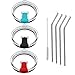 3pcs 20 oz Tumbler Replacement Lid, Spill Proof and Splash Resistant Lid & 4 Stainless Steel Drinking Straws for Fits Yeti rambler, RTIC, Ozark, Cleaning Brush Included (20 oz)