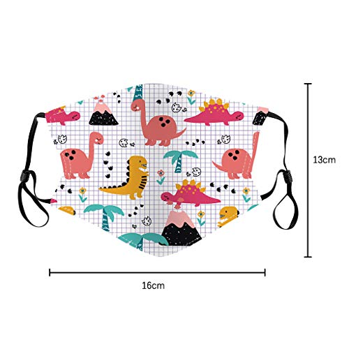 5 Pack Kids Reusable, Washable Facial Cotton Covering Children Face Shield for Cycling Travel Outdoors(Suitable Age: 7-15 Years Old) (5PC, 2-Color mixing)