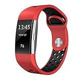 SWEES Silicone Sport Bands Compatible Fitbit Charge 2, Breathable Sport Replacement Bands Air Holes Small & Large (5.7