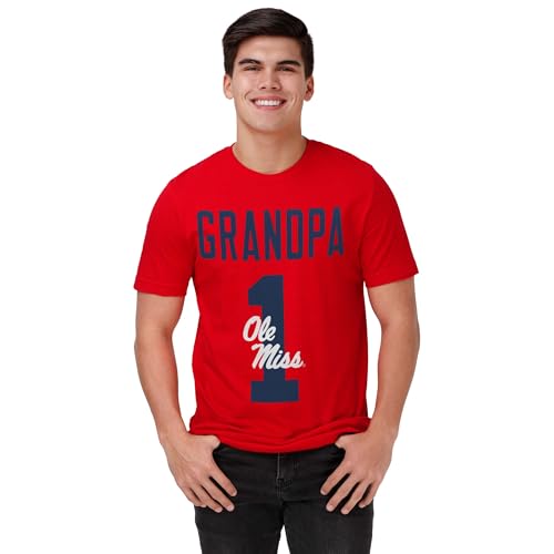 FOCO Men's Standard NCAA College Logo Tee 1 Grandpa T-Shirt, Team Color