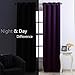 Nicetown Blackout Curtains Window Panel Drapes - (Deep Purple Color) Home Deco Romantic Drapery for Bedroom ,52W x 63L ,One Panel