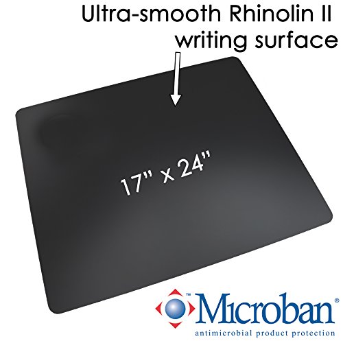 Artistic 17" x 24" Rhinolin II Ultra-Smooth Writing Pad Desk Mat with Exclusive Microban Antimicrobial Protection, Black - Thumbnail 3
