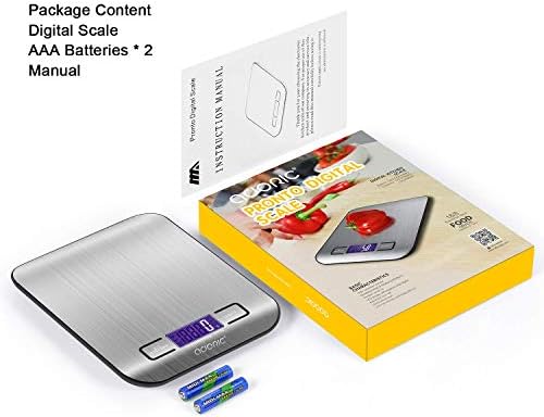 ADORIC Balance Cuisine Electronique Balance de Précision - Balance numérique de Cuisine de Haute Précision, 5kg/1g, Acier Inoxydable Tactile Sensible Écran LCD Rétroéclairé Auto-arrêt - Cuisine A Vivre ADORIC Balance Cuisine Electronique Balance de Précision - Balance numérique de Cuisine de Haute Précision, 5kg/1g, Acier Inoxydable Tactile Sensible Écran LCD Rétroéclairé Auto-arrêt