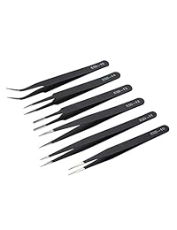 Akobearla   Juego de pinzas de acero inoxidable, 6 piezas, 0.039 in