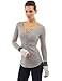 PattyBoutik Women's Textured Henley Color Block Raglan Shirt
