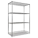 Alera ALE Industrial Heavy-Duty Wire Shelving Starter Kit, 4-Shelf, 48w x 24d x 72h, Silver
