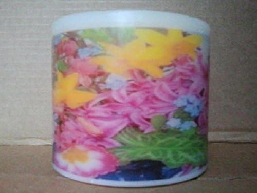 Wax Shell Container Candle: Colorful Spring. Filled with a Gardenia fragrant soy wax.