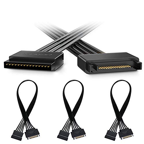 15 Pin SATA Power Extension Cable, Dayree 3pcs 13" Male to Female Extender Cable Cord Adapter for HDD, SSD, Optical Drives, DVD Burners, PCI Cards and Hard Drive Disk