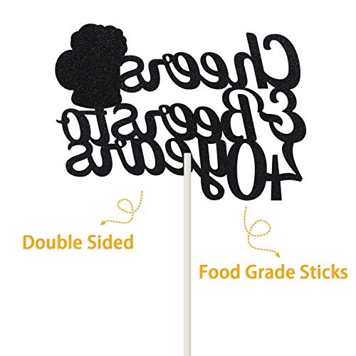 40-Years-Anniversary-Decorations-Cheers-Beers-to-40-Years-Banner-with-40th-Years-Old-Cake-Topper-Black-Glittery-Circle-Dots-Garland-for-40th-Birthday-Wedding-Party-Supplies-Decorations-PRESTRUNG