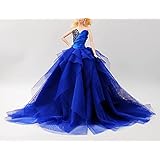 Cora Gu [Handmade Dress Fit for Doll Handmade Sapphire Blue Ball Gown/Princess Dress Fit for 12" Doll/Something Blue Bride We