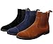 Santimon Mens Chelsea Boots Dress Leather Suede Comfortable Classic Simple Slip on