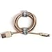 Tera Grand Apple MFi Certified - Lightning to USB Braided Cable with Aluminum Housing 4 ft. Gold