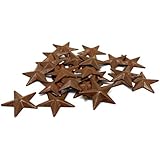 CVHOMEDECO. Primitives Rustic Country DÃ©cor. Rusty Mini Metal Barn Star Home Decorative Accents, 1-Inch, Set of 24