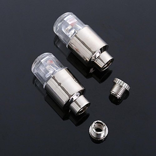 Led Bike Wheel Light,Chartsea 2pcs LED Tire Valve Stem Caps Neon Light Auto Accessories Bike Bicycle Car Auto (RED)