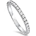 New Round Cubic Zirconia Eternity Style Band .925 Sterling Silver Ring Size 9