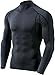 TM-MUT12-CHC_Large Tesla Men's Mock Long-Sleeved T-Shirt Cool Dry Compression Baselayer MUT12