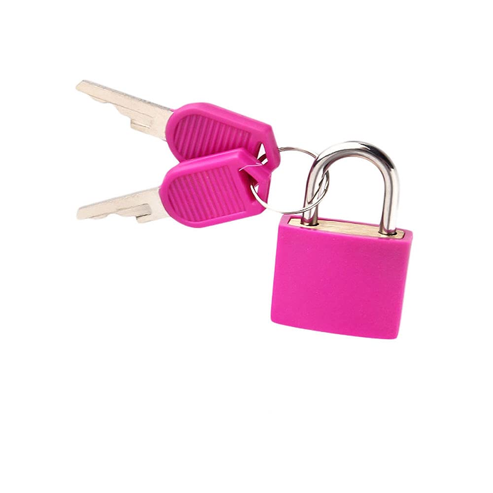 Multicolor Small Brass Padlocks Plastic Padlock with 2 Keys for Toolbox Bag Luggage Diary(Yellow)