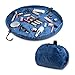 Lay-n-Go Cosmo Layflat Drawstring Cosmetic & Makeup Bag Organizer w/Zipper Pocket, Brush Loops & More, Cinch to Close, Lay Flat to Use, Durable, Machine Wash, Travel Toiletry Bag (20
