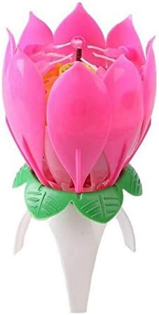 Lotus Musical Flower Candle - Amazing Birthday Specialty Candles Happy Birthday Party Gift Lights Decoration Lamp,Pink