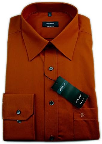 eterna Men's comfort fit Uni Poplin Shirt orange Rust 39–46 / 1100,85.E198 Size