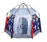 UTEX Automatic Instant 66 inches 6 Kids Play Tent for Indoor or Outdoor Fun,Kids Beach Tent Sun Shelter with Zippered Mesh Front, Camping Playhouse Indoor Playground (Space Module)