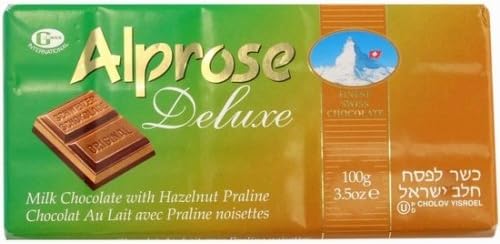 ALPROSE SWISS CHOC BAR MILK HZLNUT PRALINE, 3.5 OZ