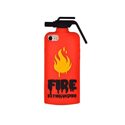 [REDshield] Apple iPhone 8/7/6S/6 3D Silicone Case, [Red Fire Extinguisher] Flexible Anti-shock Silicone Protective Skin Case Cover