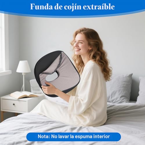 Hemorrhoid Cushion, Orthopedic Coccyx Relief Cushion, Breathable and Non-Slip Design, Relieves Pressure from Back and Islum, Suitable for Office, Car and Wheelchair Use