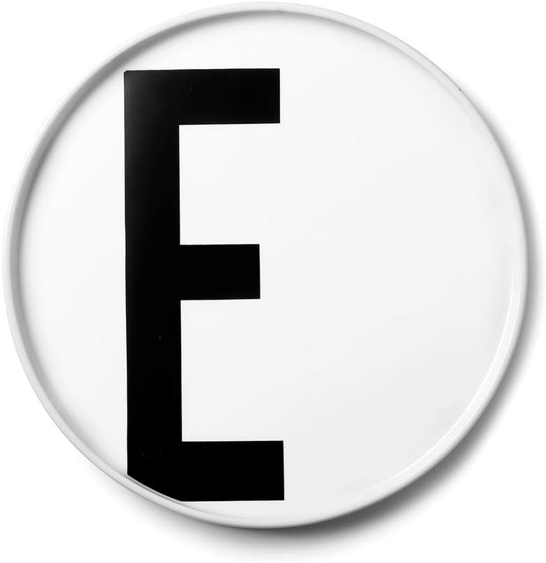 Design Letters White Plate Letter E Black Amazon Co Uk Kitchen Home