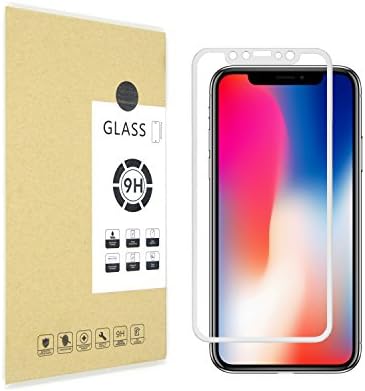 Iphone X Screen Protector with Advanced Silver/ Black Titanium Alloy Frame Design Iphone x Tempered Glass Screen Protector for Apple iPhoneX( Silver)