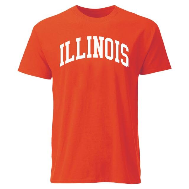 Barnesmith University of Illinois UIUC Illini Short Sleeve Adult Unisex T-Shirt, Classic, Orange, Medium Image
