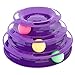 Purrfect Feline Titan's Tower - New Safer Bar Design, Interactive Cat Ball Toy, Exerciser Game, Teaser, Anti-Slip, Active Healthy Lifestyle, Suitable for Multiple Cats 3 Tier (Purple)