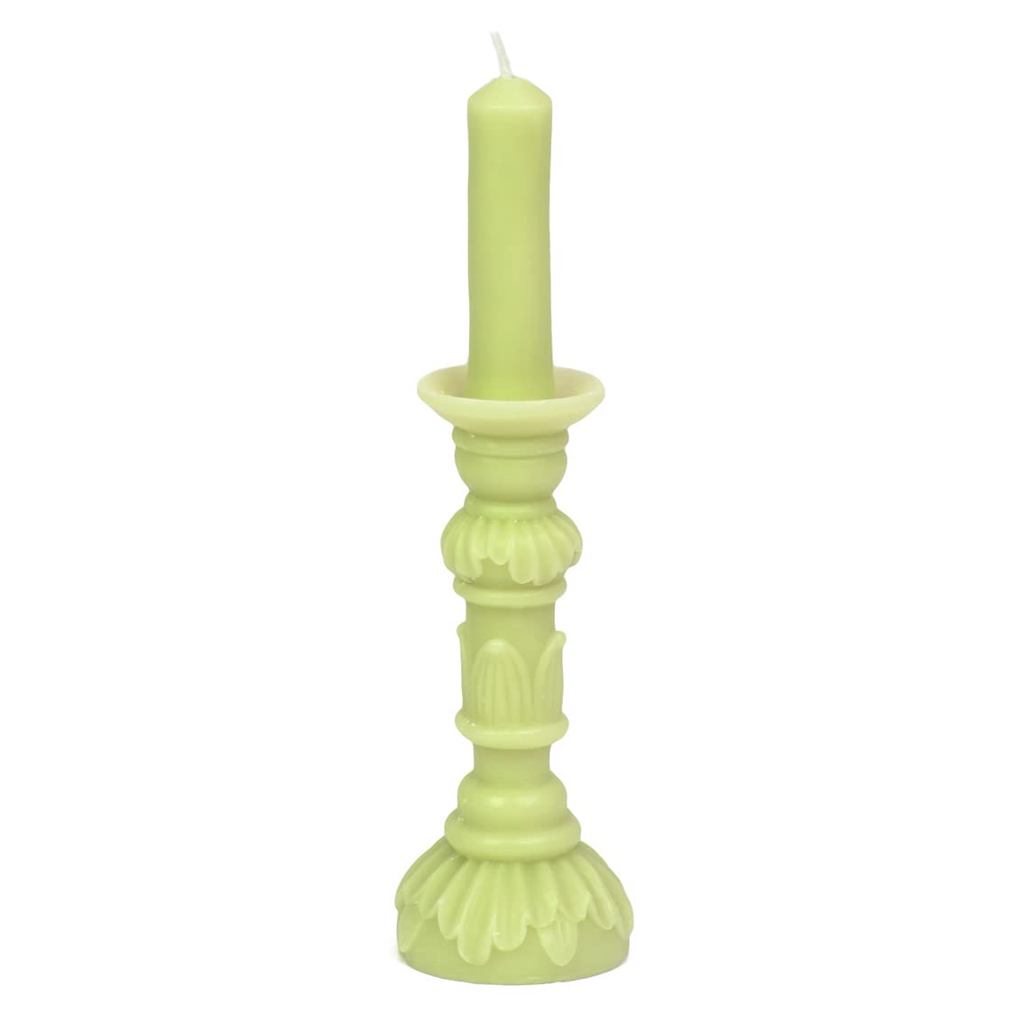 Talking Tables Green Candlestick Shaped Candle 3D Sculpture | Non Scented, Contemporary Home Décor Interior, 25cm, Forest-CNDL-Lime, Lime, L