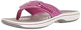 Clarks Women's Breeze Sea Flip Flop, magenta synthetic, 11 B(M) US