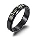 Fate Love Titanium Steel Black Forever Love Double Heart Couples Promise Ring Romantic Couples Gift